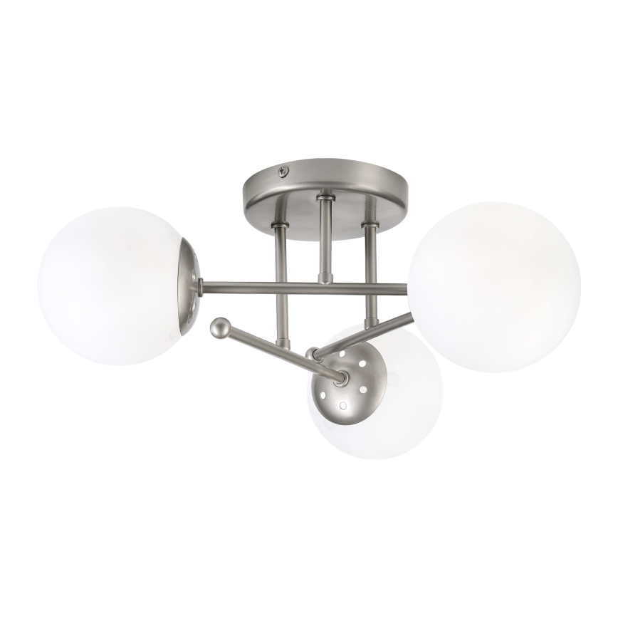 Żyrandol natynkowy MALENA 3xE14/5W/230V matowy chrom/biały
