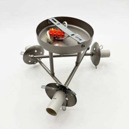 Żyrandol natynkowy MALENA 3xE14/5W/230V matowy chrom/biały