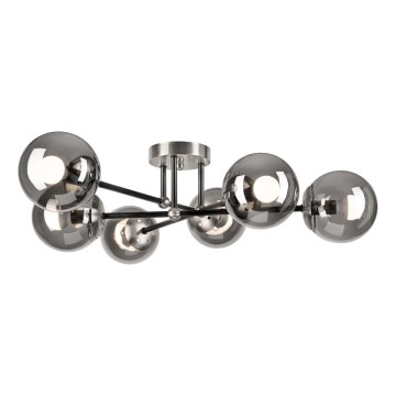 Żyrandol natynkowy MALENA 6xE14/5W/230V matowy chrom/dymny
