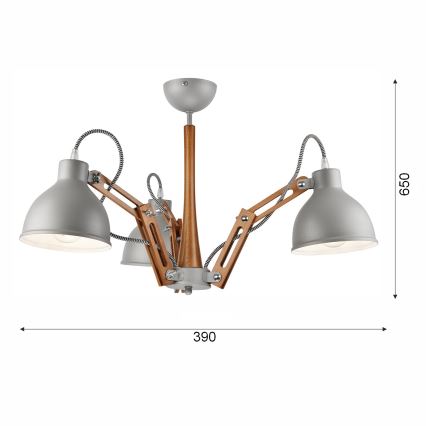 Żyrandol natynkowy MARCELLO 3xE27/60W/230V buk