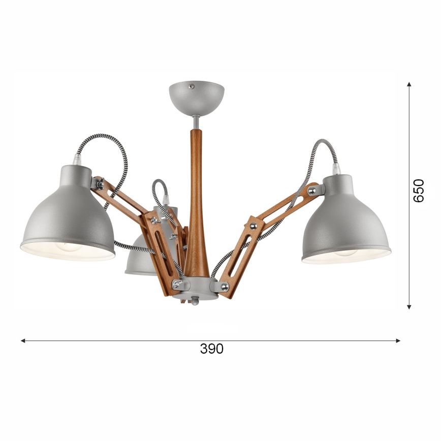 Żyrandol natynkowy MARCELLO 3xE27/60W/230V buk