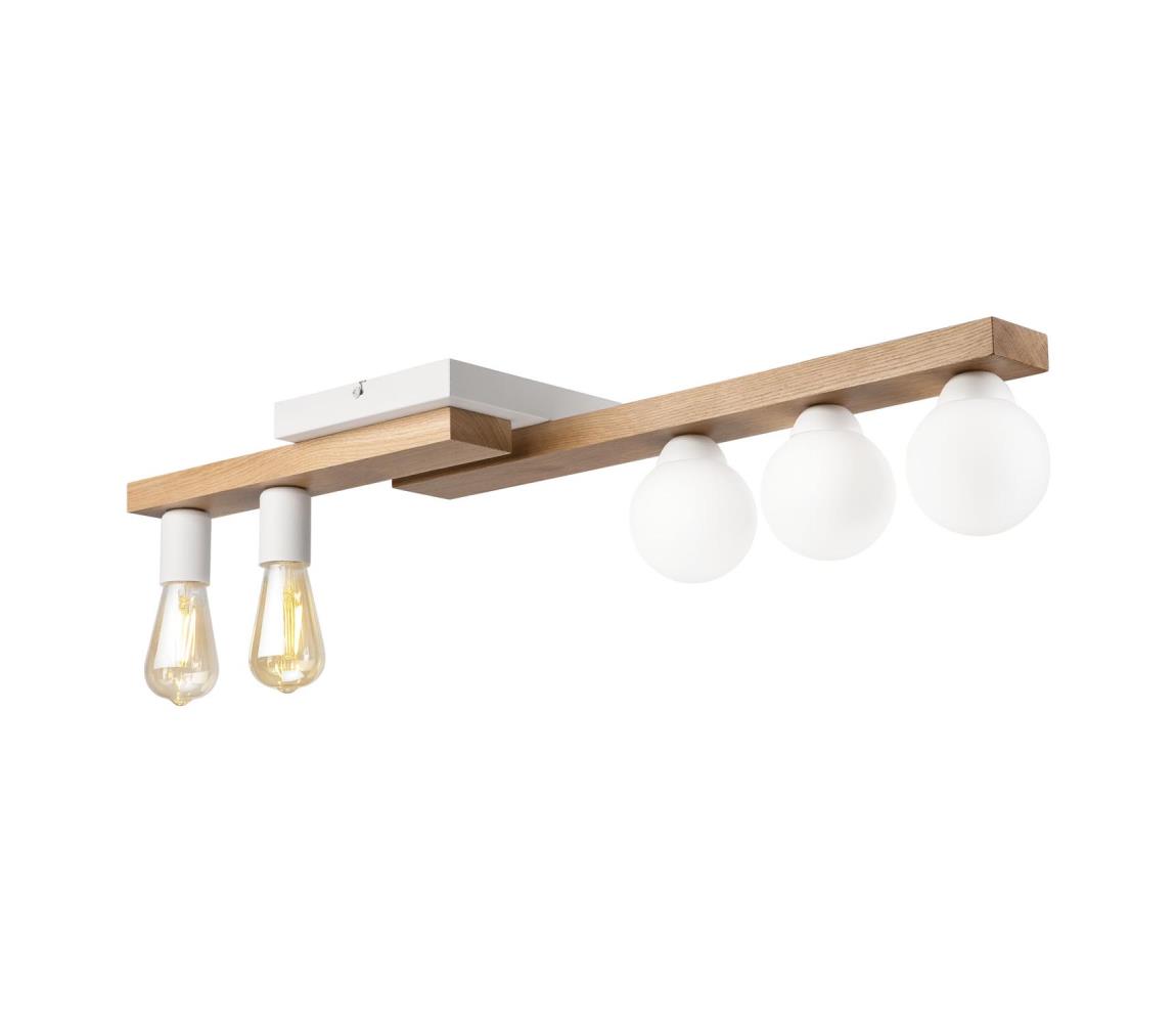 Żyrandol natynkowy MATTE 2xE27/15W/230V + 3xG9/5W/230V biały/dąb