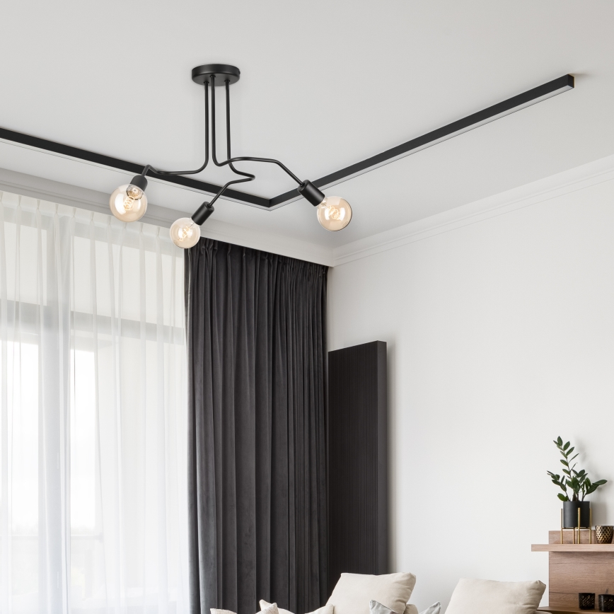 Żyrandol natynkowy MATYLDA 3xE27/60W/230V czarny
