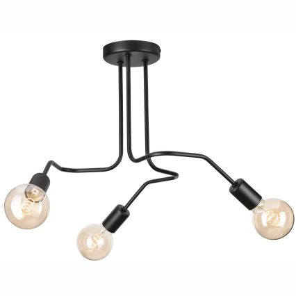 Żyrandol natynkowy MATYLDA 3xE27/60W/230V czarny