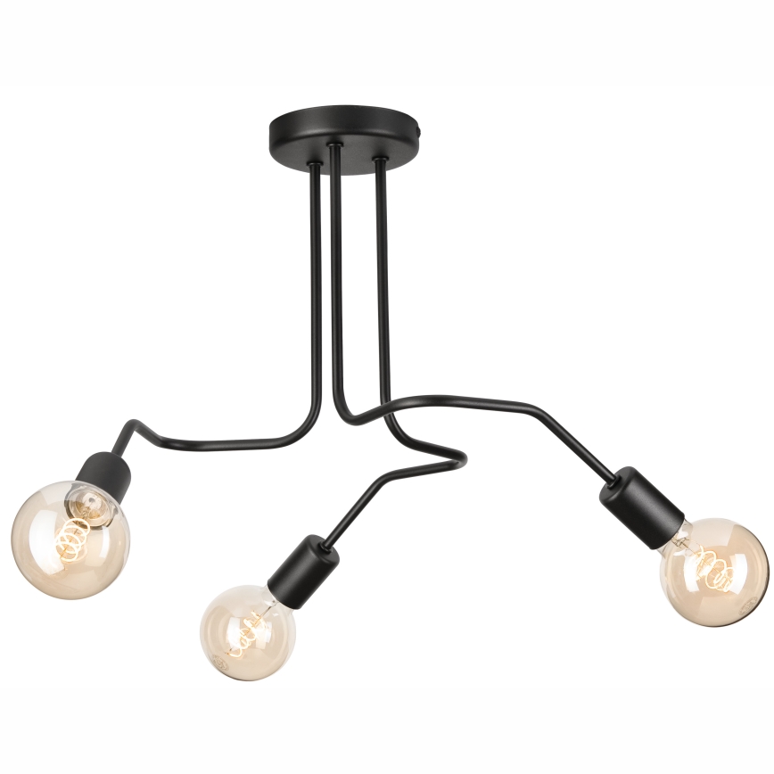 Żyrandol natynkowy MATYLDA 3xE27/60W/230V czarny