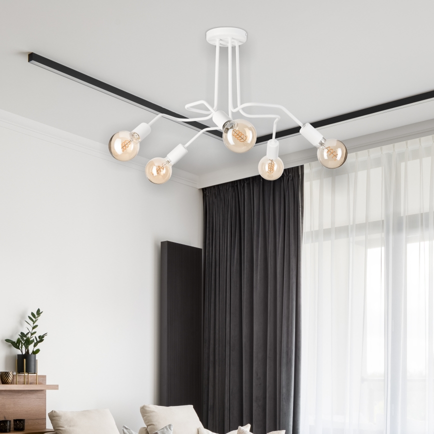 Żyrandol natynkowy MATYLDA 5xE27/60W/230V biały