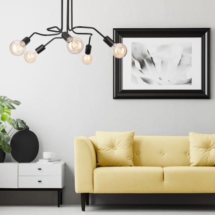 Żyrandol natynkowy MATYLDA 5xE27/60W/230V czarny