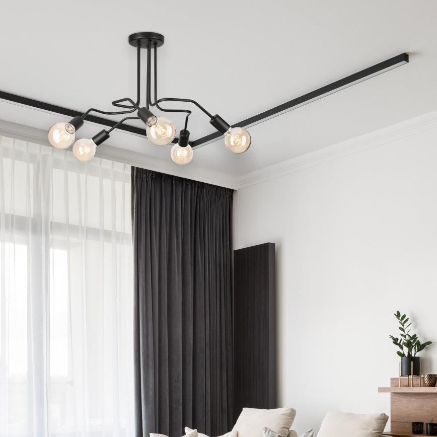Żyrandol natynkowy MATYLDA 5xE27/60W/230V czarny