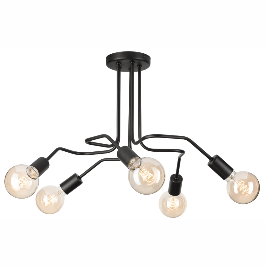 Żyrandol natynkowy MATYLDA 5xE27/60W/230V czarny