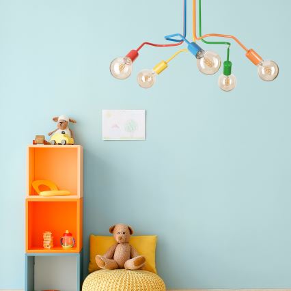 Żyrandol natynkowy MATYLDA 5xE27/60W/230V kolorowa