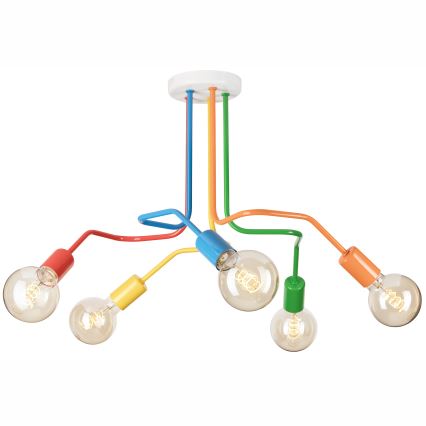 Żyrandol natynkowy MATYLDA 5xE27/60W/230V kolorowa