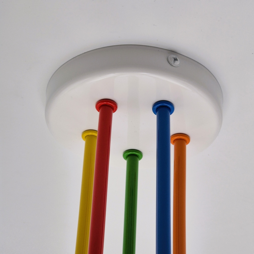 Żyrandol natynkowy MATYLDA 5xE27/60W/230V kolorowa