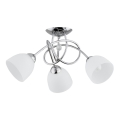 Żyrandol natynkowy MODENA 3xE27/60W/230V chrom błyszczący/biały