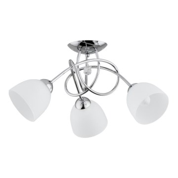 Żyrandol natynkowy MODENA 3xE27/60W/230V chrom błyszczący/biały
