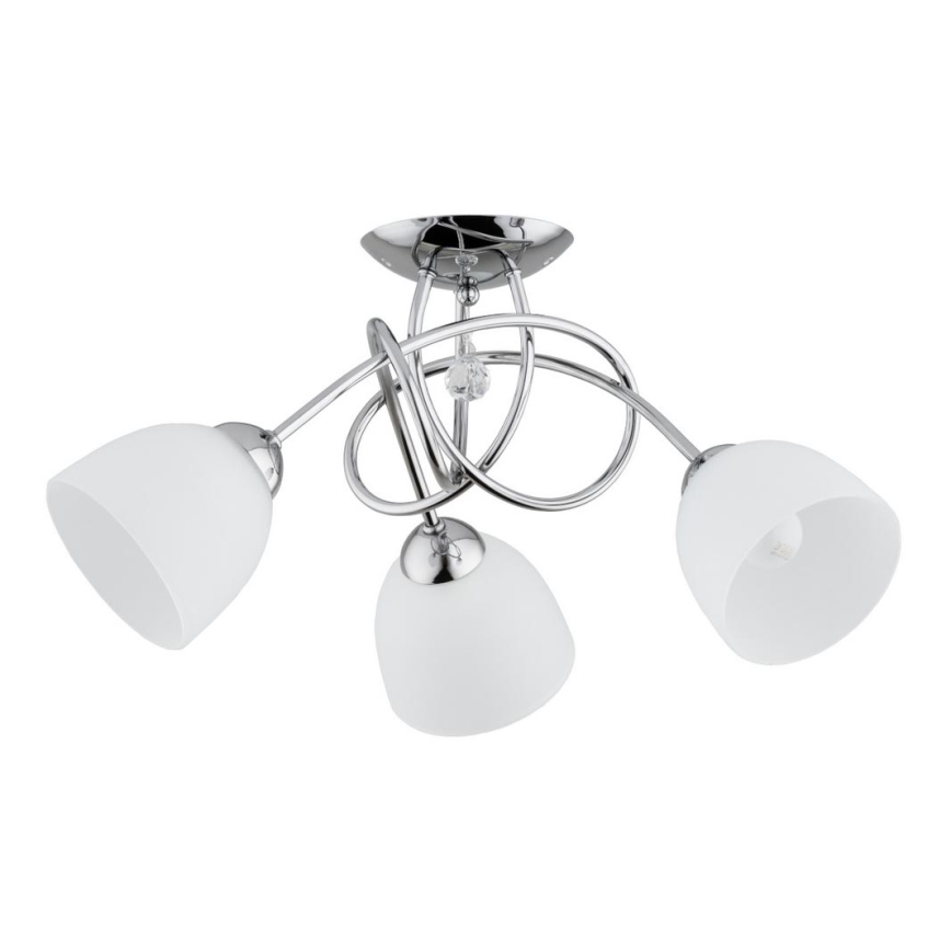 Żyrandol natynkowy MODENA 3xE27/60W/230V chrom błyszczący/biały