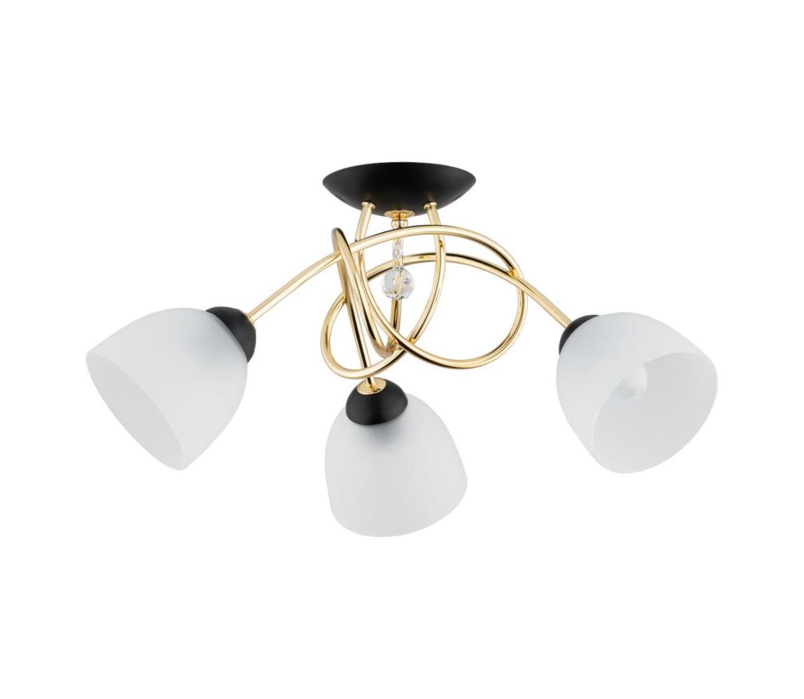 Żyrandol natynkowy MODENA 3xE27/60W/230V złoty/czarne/białe