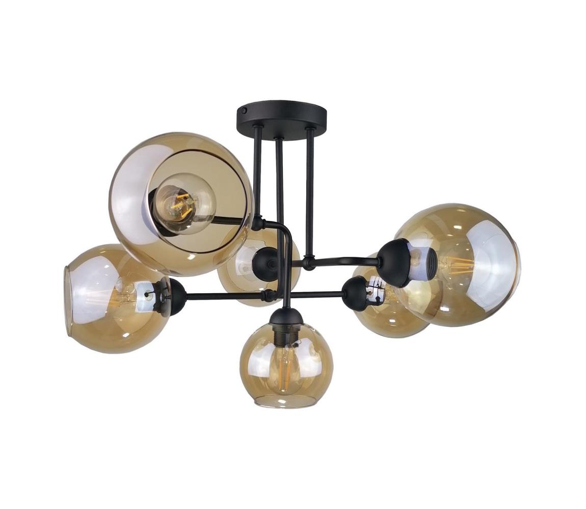 Żyrandol natynkowy MONDE BLACK 6xE27/60W/230V