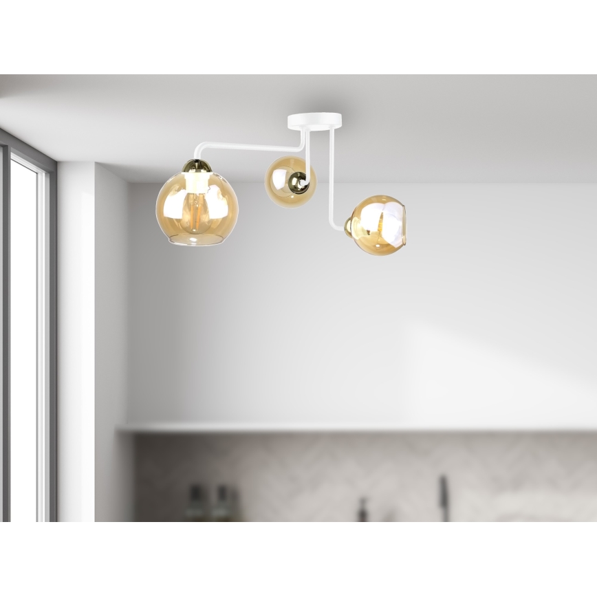 Żyrandol natynkowy MONDE WHITE 3xE27/60W/230V