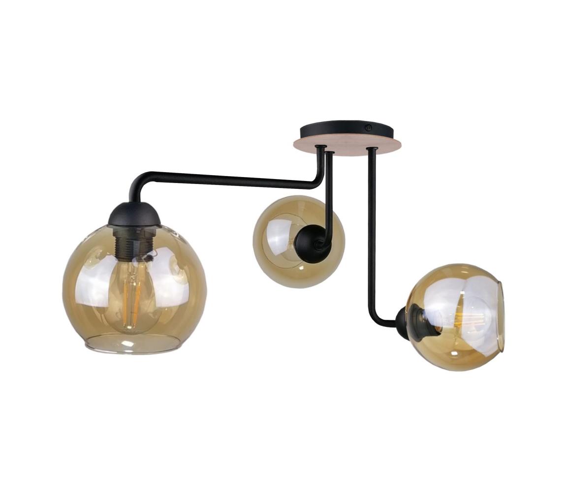 Żyrandol natynkowy MONDE WOOD 3xE27/60W/230V