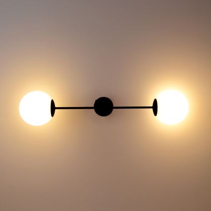 Żyrandol natynkowy MOON 2xE27/15W/230V czarny