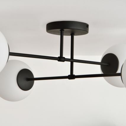 Żyrandol natynkowy MOON 4xE27/15W/230V czarny