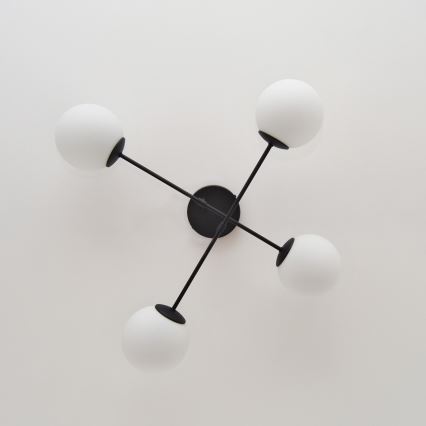 Żyrandol natynkowy MOON 4xE27/15W/230V czarny
