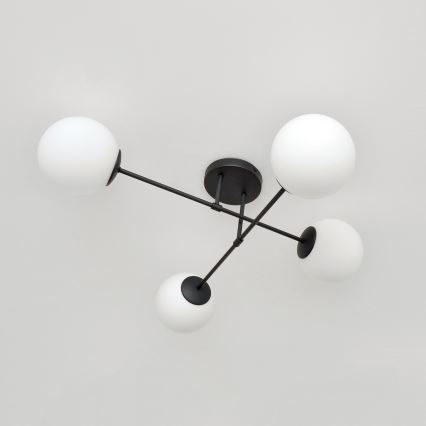Żyrandol natynkowy MOON 4xE27/15W/230V czarny