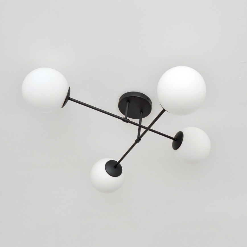 Żyrandol natynkowy MOON 4xE27/15W/230V czarny