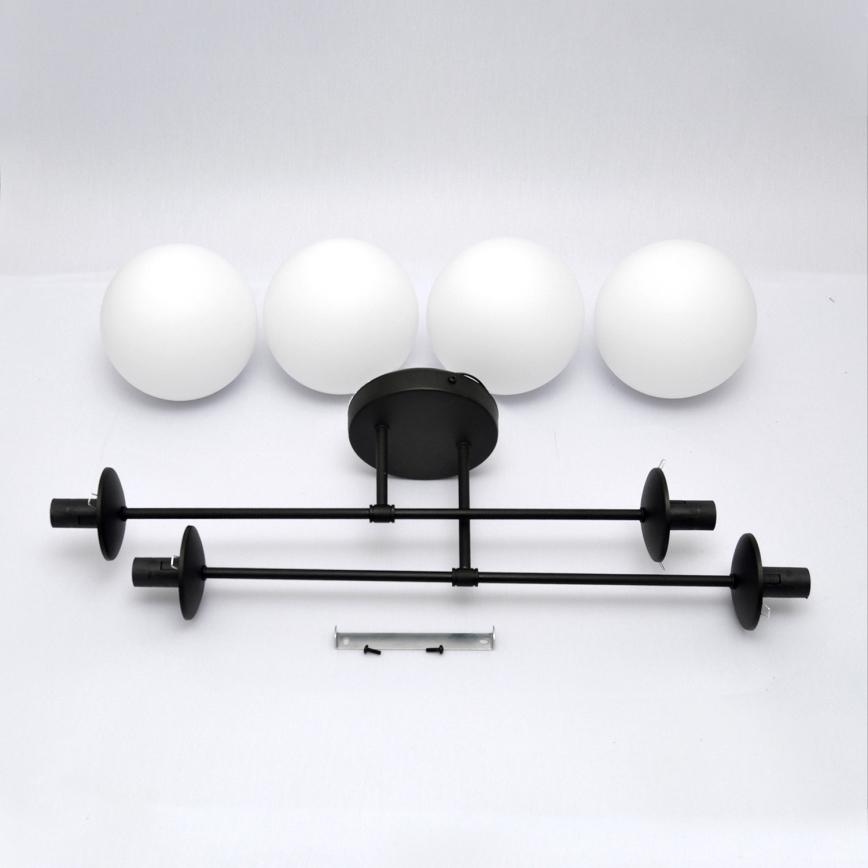 Żyrandol natynkowy MOON 4xE27/15W/230V czarny