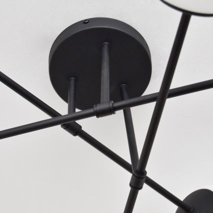 Żyrandol natynkowy MOON 6xE27/15W/230V czarny