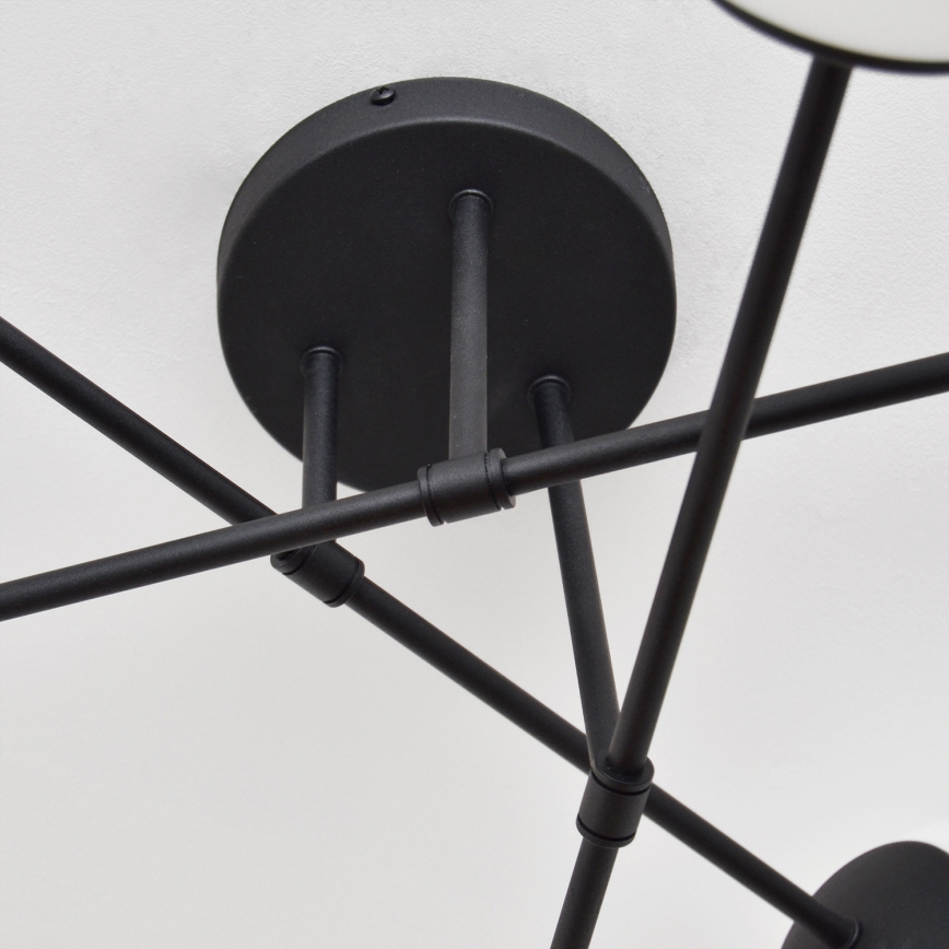 Żyrandol natynkowy MOON 6xE27/15W/230V czarny
