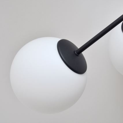 Żyrandol natynkowy MOON 6xE27/15W/230V czarny