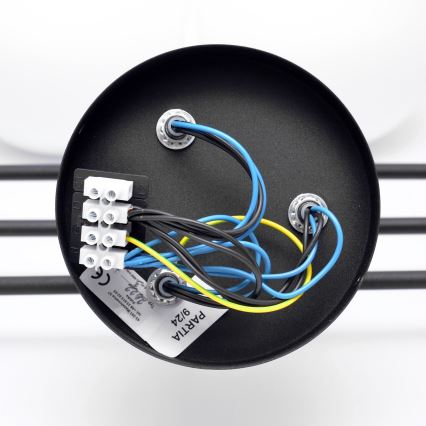 Żyrandol natynkowy MOON 6xE27/15W/230V czarny