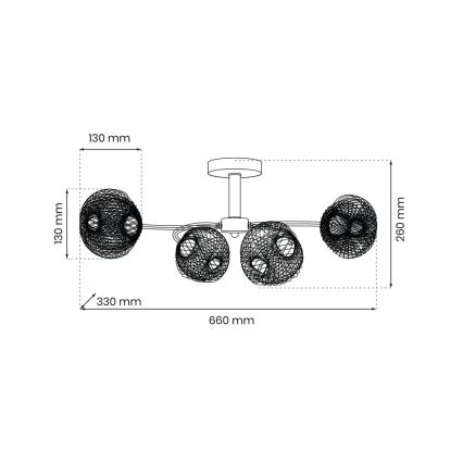 Żyrandol natynkowy OAKLAND 4xE27/60W/230V