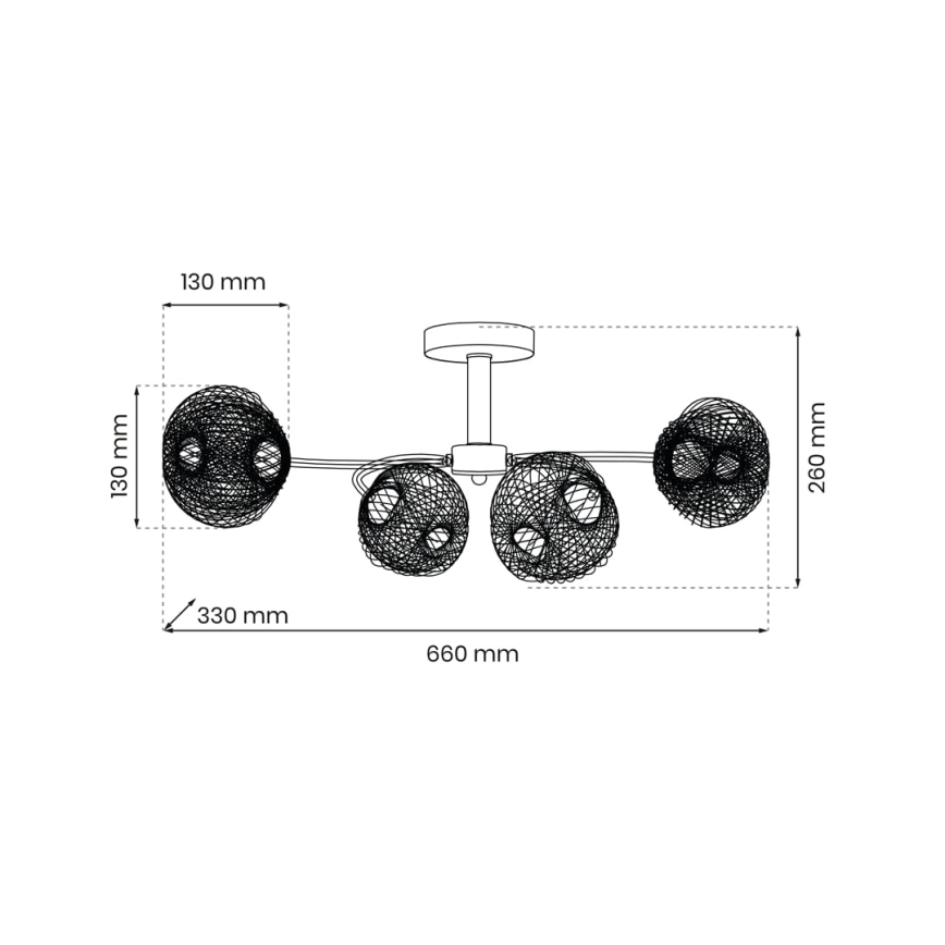 Żyrandol natynkowy OAKLAND 4xE27/60W/230V