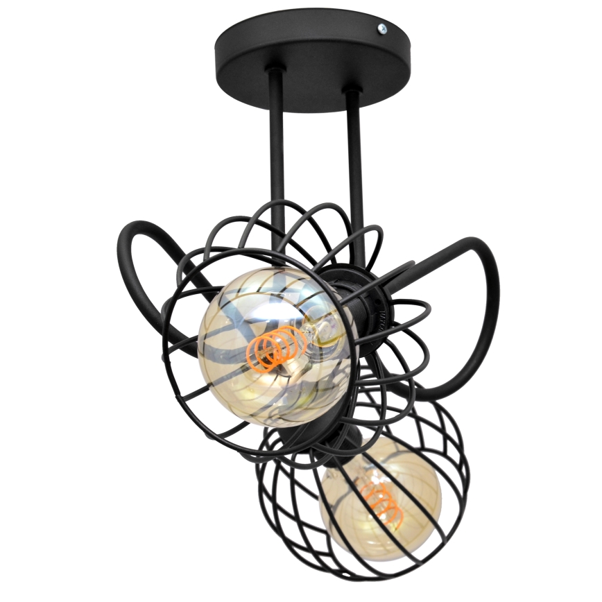 Żyrandol natynkowy OXFORD 2xE27/15W/230V czarny