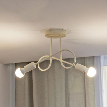 Přisazený lustr OXFORD 2xE27/15W/230V krémová