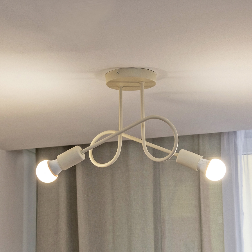 Přisazený lustr OXFORD 2xE27/15W/230V krémová