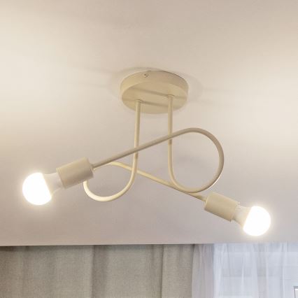 Přisazený lustr OXFORD 2xE27/15W/230V krémová
