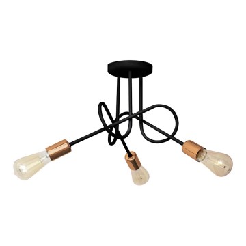 Żyrandol natynkowy OXFORD 3xE27/15W/230V czarny