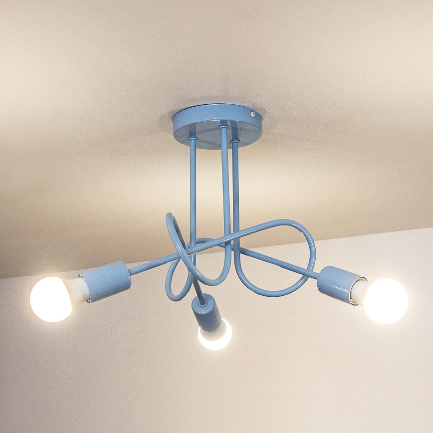 Přisazený lustr OXFORD 3xE27/15W/230V modrá