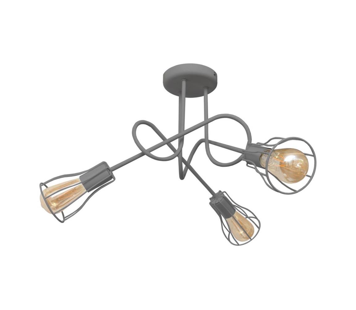 Żyrandol natynkowy OXFORD 3xE27/15W/230V szary