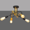 Żyrandol natynkowy OXFORD 4xE27/15W/230V czarny/żółty