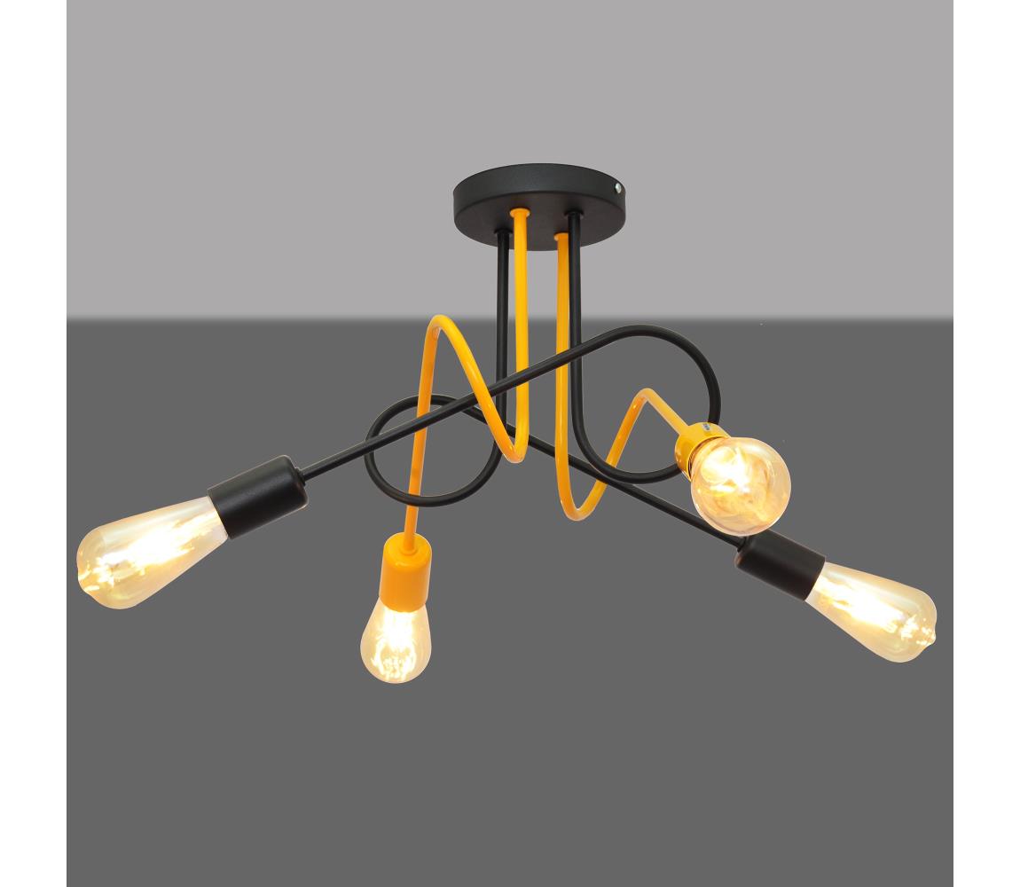 Żyrandol natynkowy OXFORD 4xE27/15W/230V czarny/żółty