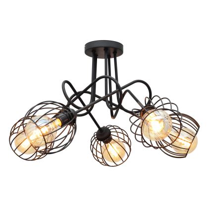Żyrandol natynkowy OXFORD 5xE27/15W/230V czarny