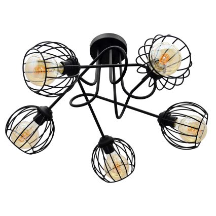 Żyrandol natynkowy OXFORD 5xE27/15W/230V czarny
