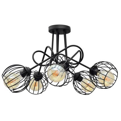 Żyrandol natynkowy OXFORD 5xE27/15W/230V czarny