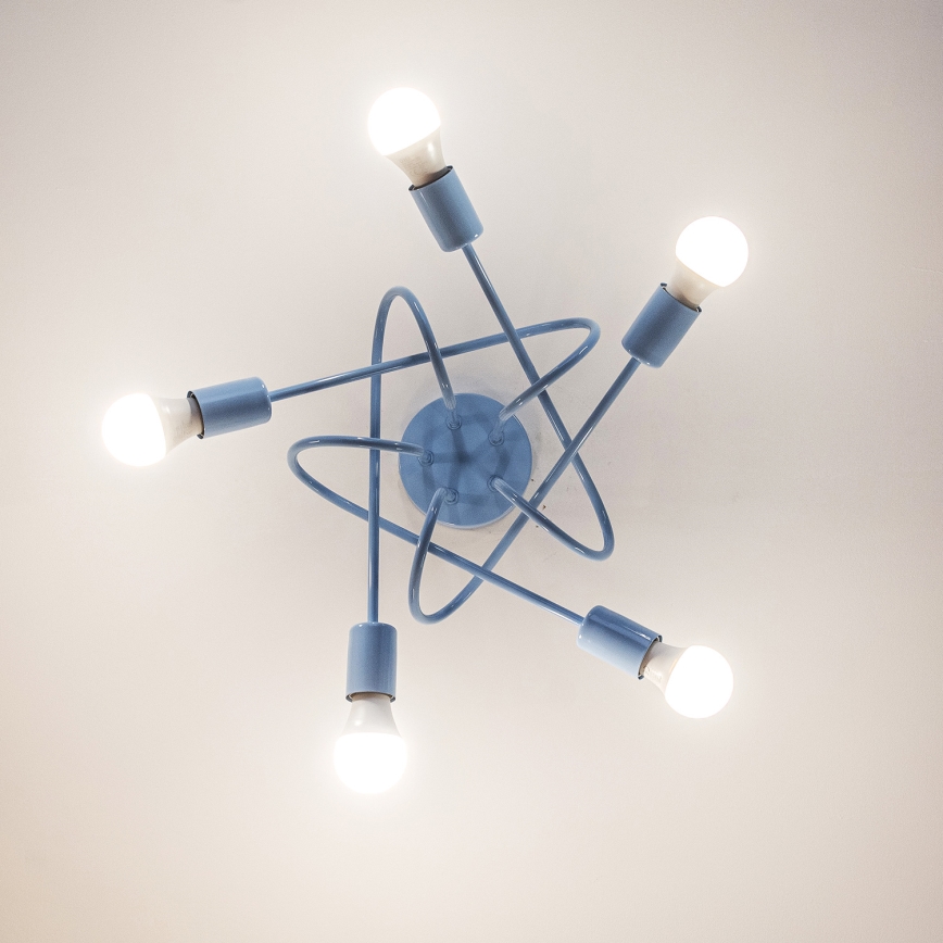 Žyrandol natynkowy OXFORD 5xE27/15W/230V niebieski