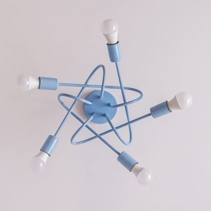 Žyrandol natynkowy OXFORD 5xE27/15W/230V niebieski