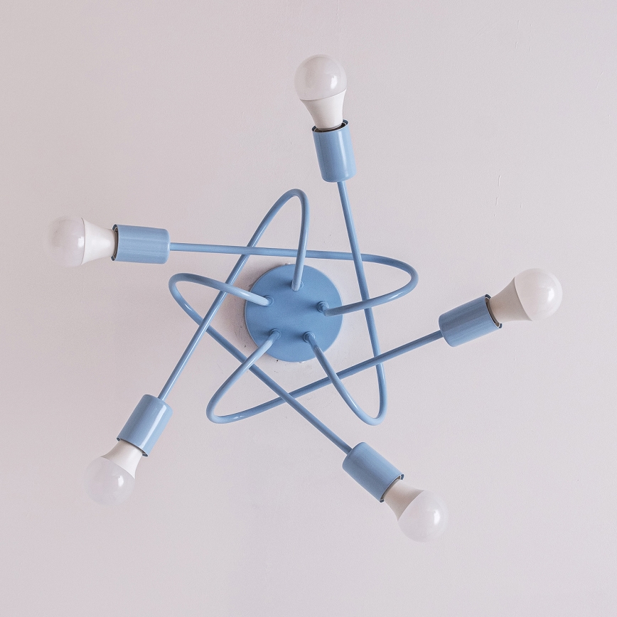 Žyrandol natynkowy OXFORD 5xE27/15W/230V niebieski